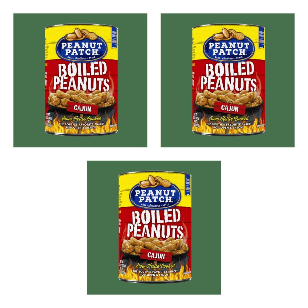 Cajun Boiled Peanuts, (13.5oz cans) 3 Pack - Peanut Patch