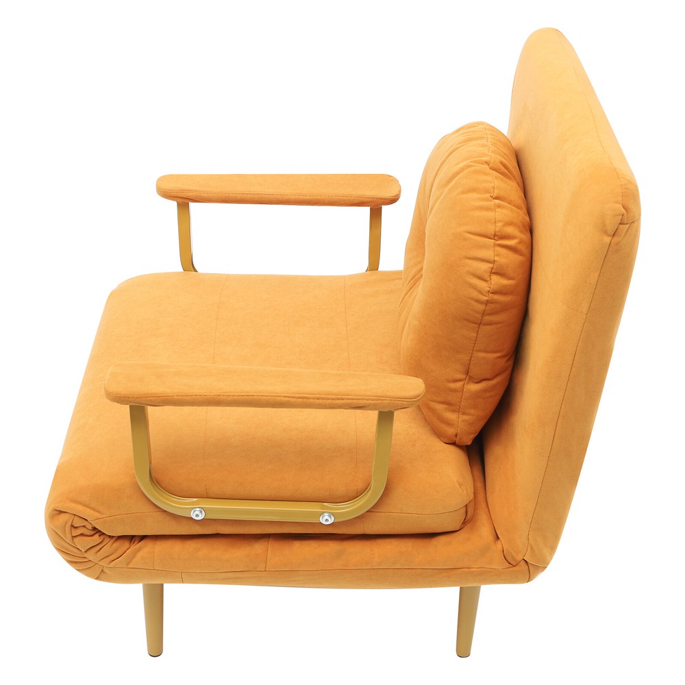 Convertible Sofa Bed w/ Pillow & 5-Position Adjustable Backrest Folding Sofa Bed