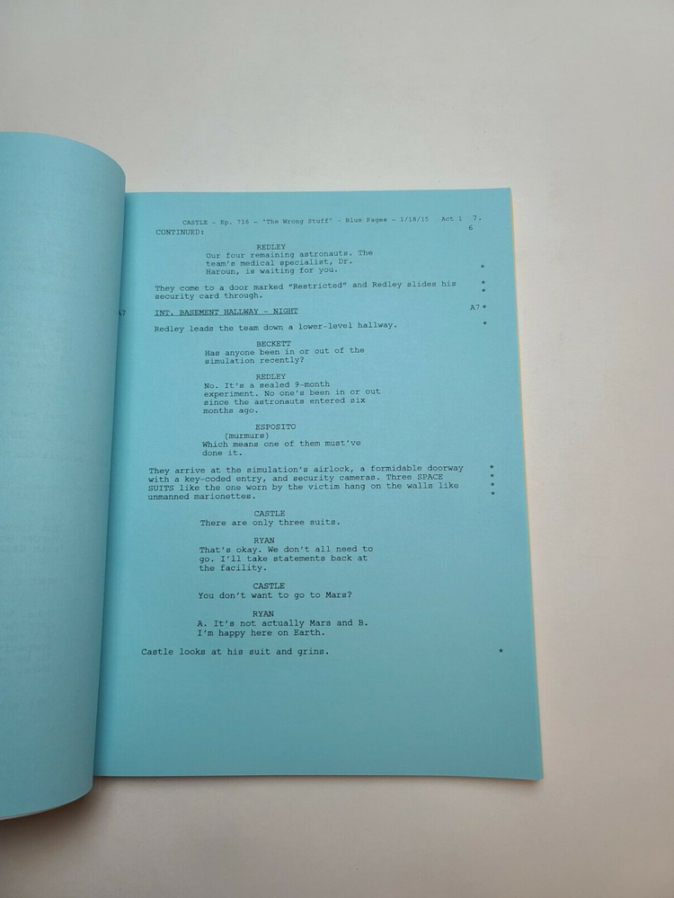 CASTLE / Terri Edda Miller TV Script, Sterling K. Brown "The Wrong Stuff"