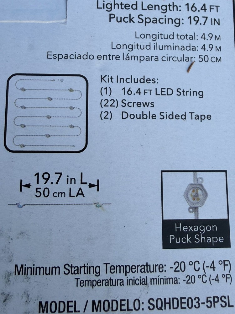 Hampton Bay 10-LED 16.4' Plug-in Mini Integrated LED String Light Expansion Set