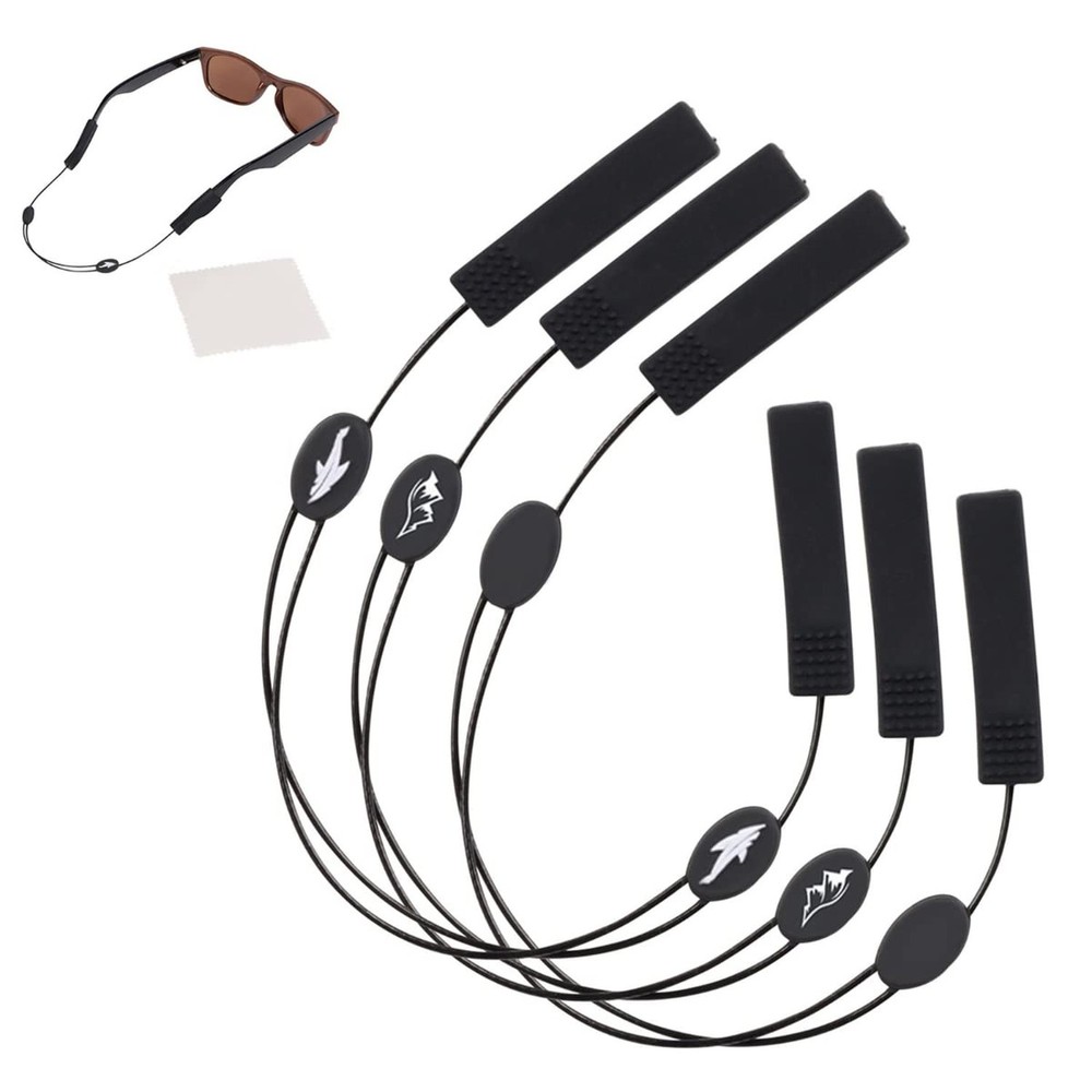Adjustable Eyeglass Strap (3 Pack) - No Tail Sunglass Strap - Eyewear String ...