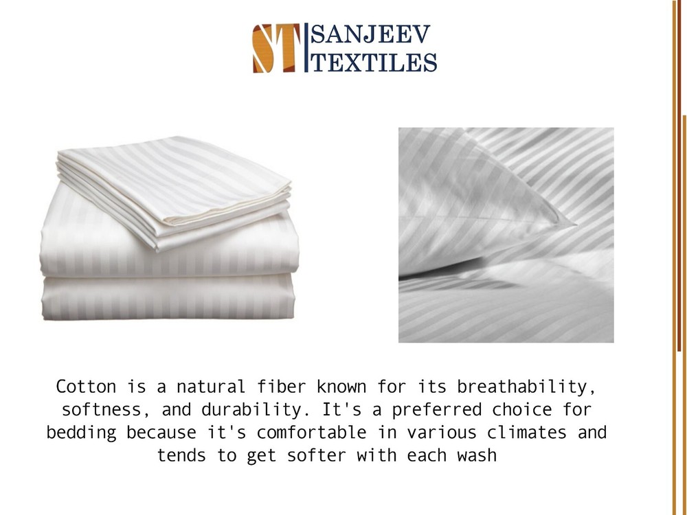 bed sheet white satin stripe 300TC twin