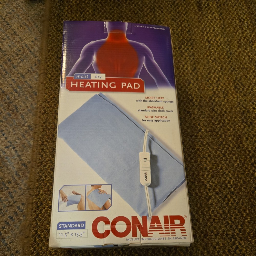 conair moist dry heating pad new