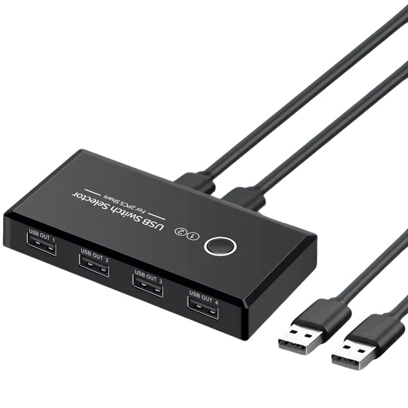 USB 3.0 2.0 4x2 One-Button Switch Selector for 2 Computers Share 1 Keybord/Mouse