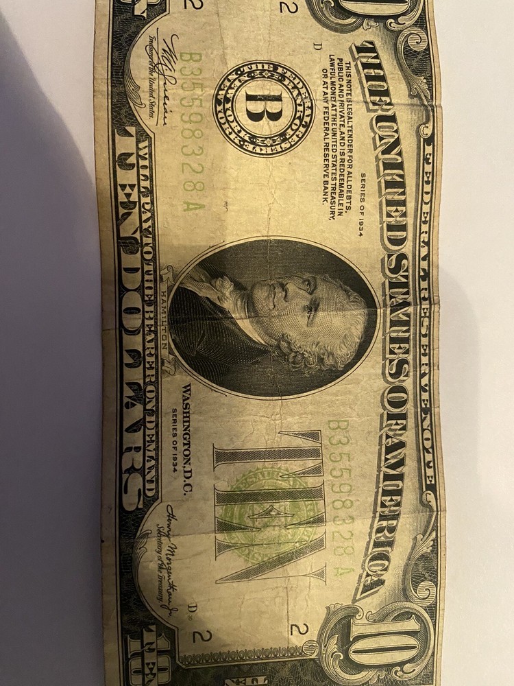 billete de 10 dolares 1934