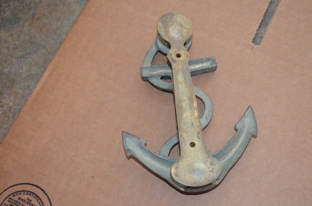 Vintage Brass Anchor Door Knocker Nice Patina