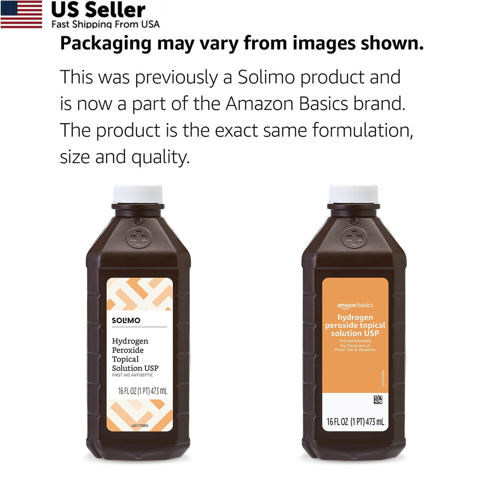Amazon Basics Hydrogen Peroxide Topical Solution USP, First Aid 1 Pack