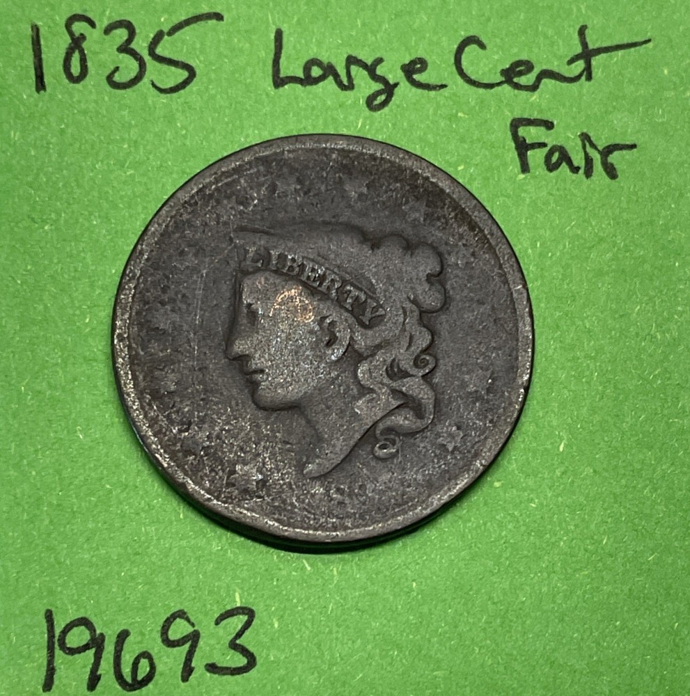1835 Matron Head Large Cent 1c Fair