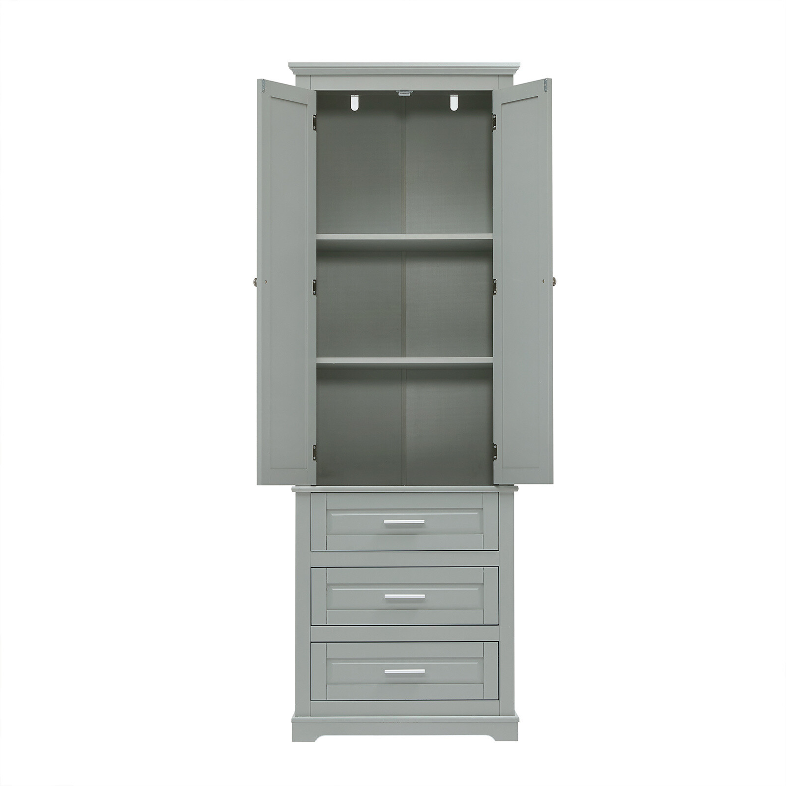 Tall Bathroom Storage Cabinet Floor Cabinet with Drawers and Adjustable Shelves
