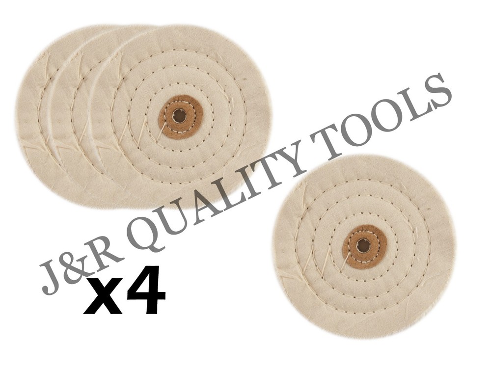 4 PACK 6" BUFFING SOFT POLISHING BUFFER POLISH WHEEL FOR BENCH GRINDER