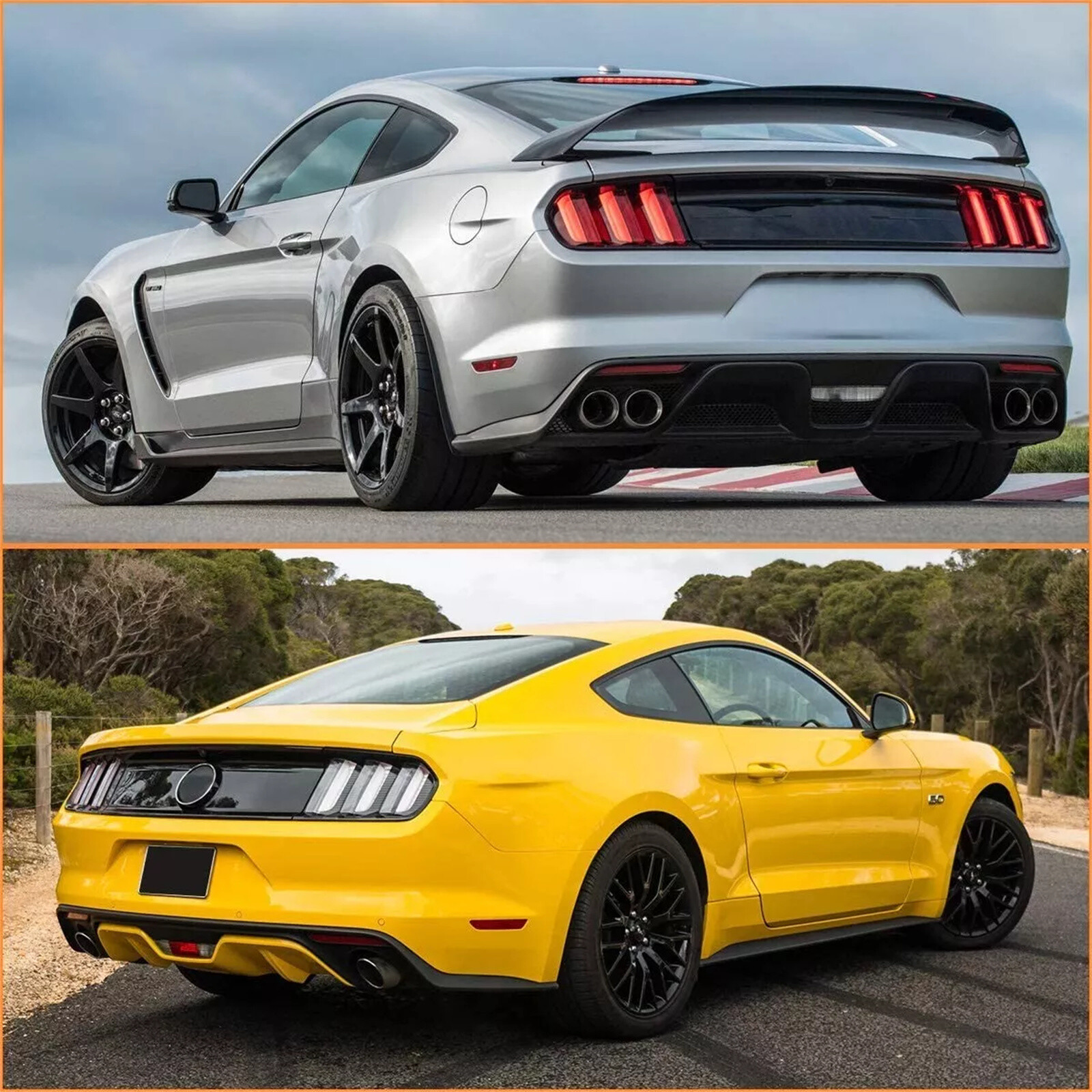 Set LED Tail lights For 2015-2022 Ford Mustang Euro Style w/ Sequential Signals