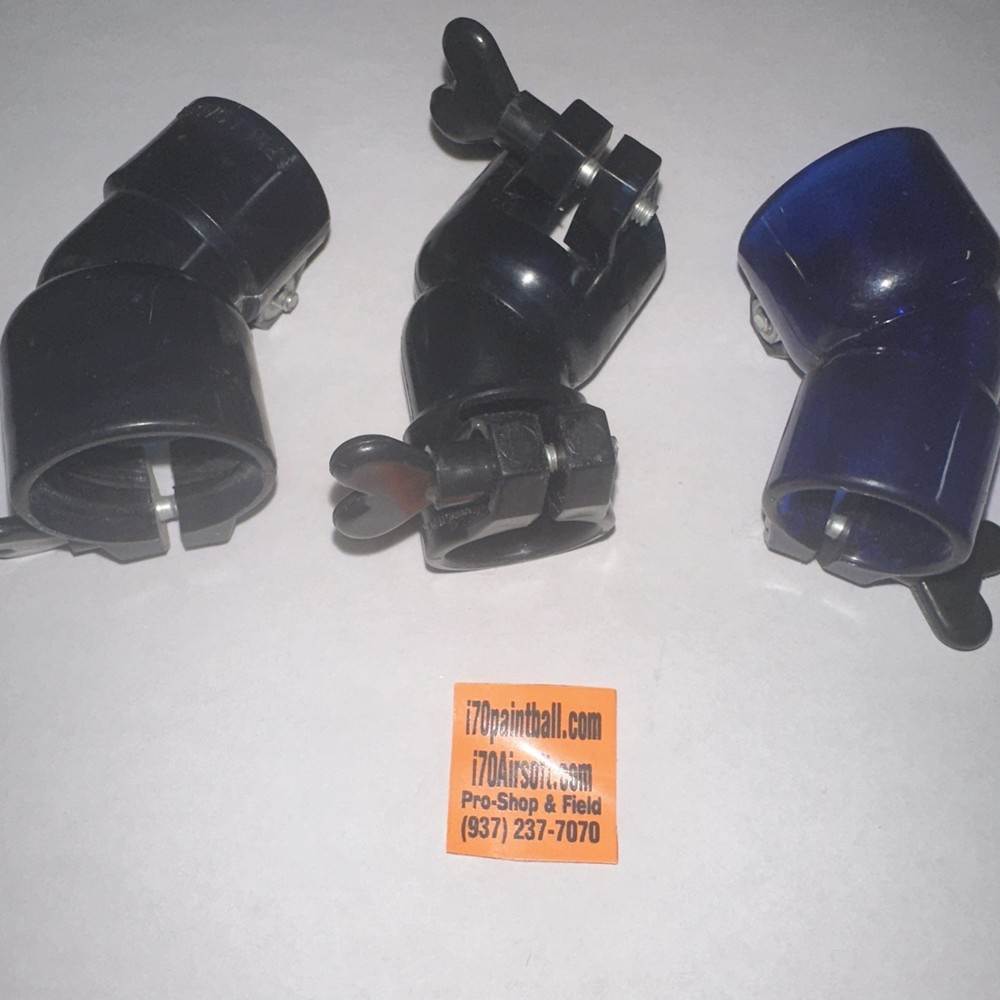 Blue Adjustable Hopper Feed Necks / Hopper Adapters / Threaded Elbows (3)