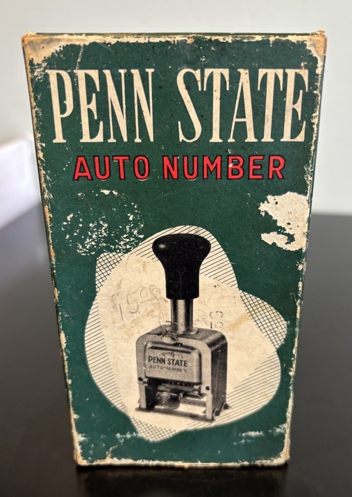VTG Penn State Auto Number Automatic NUmbering Machine W/ Original Box Paperwork