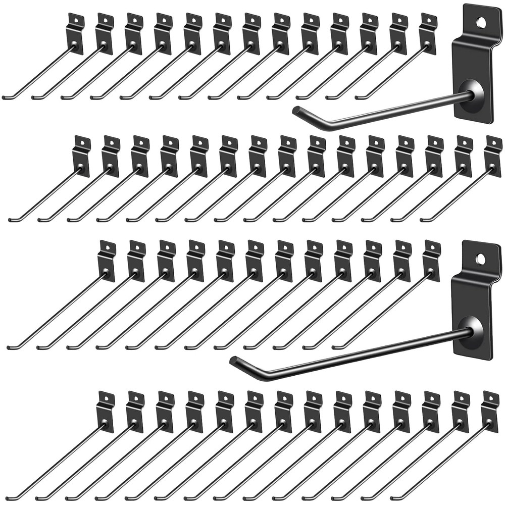 100 Pack Slatwall Hooks Panel Display Hooks Slat Board Peg Accessories Heavy Dut