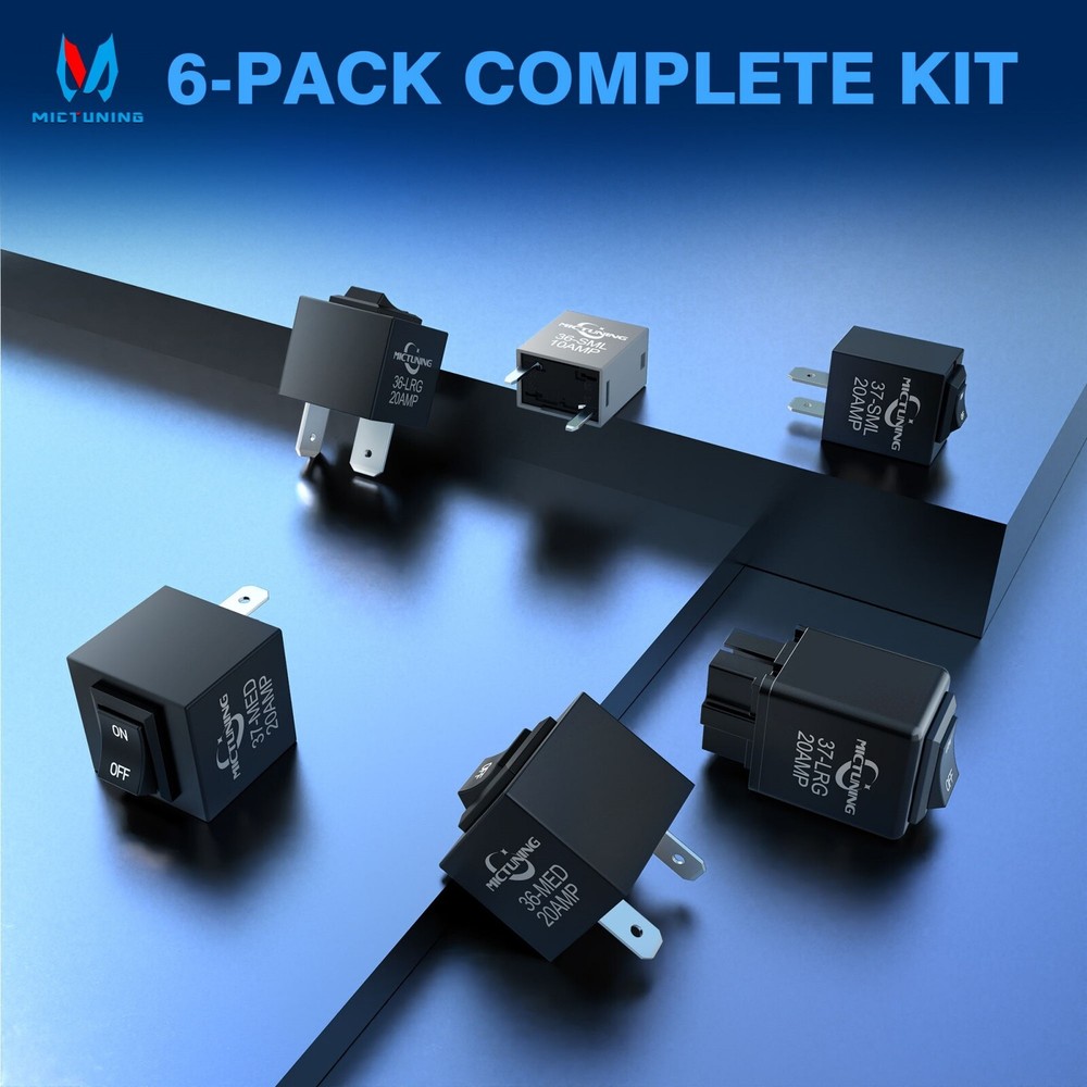 MICTUNING 9038 Relay Bypass Switch Relay Tester, Relay Bypass Switch Kit -6 PACK