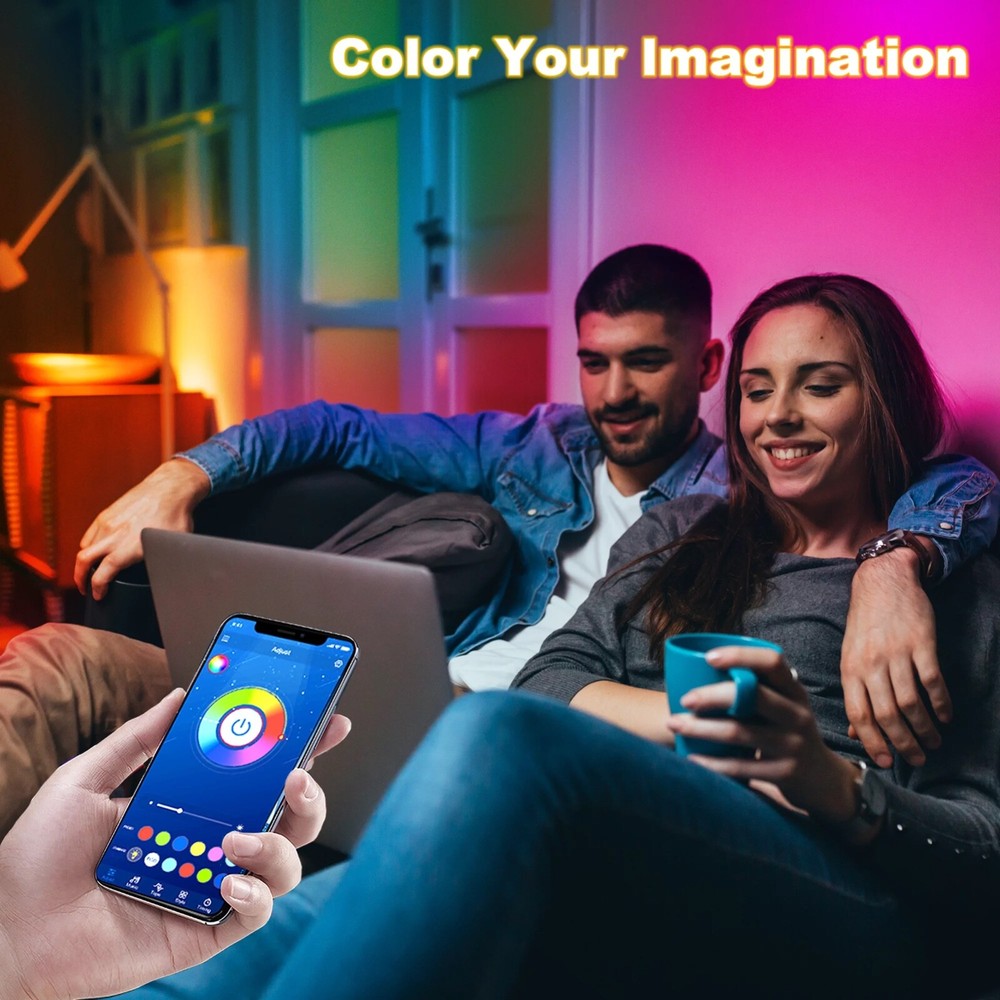 50 ft bluetooth led light strip with light changing remote