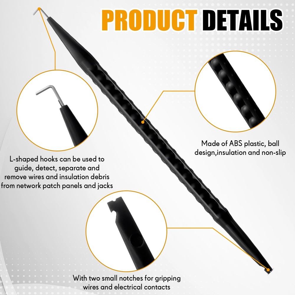 10 Pcs Probe Pick Spudger Tools Bulk Nylon with L-Shaped Wire Hook 7" Length ...