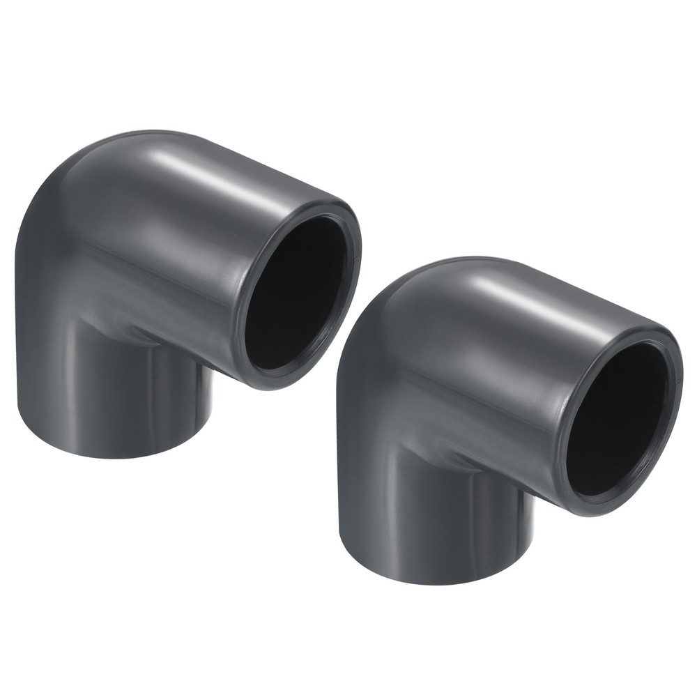 UPVC Elbow Fitting Pipe Program 80 3/4", 2pcs 90 Degree Connector, Grey