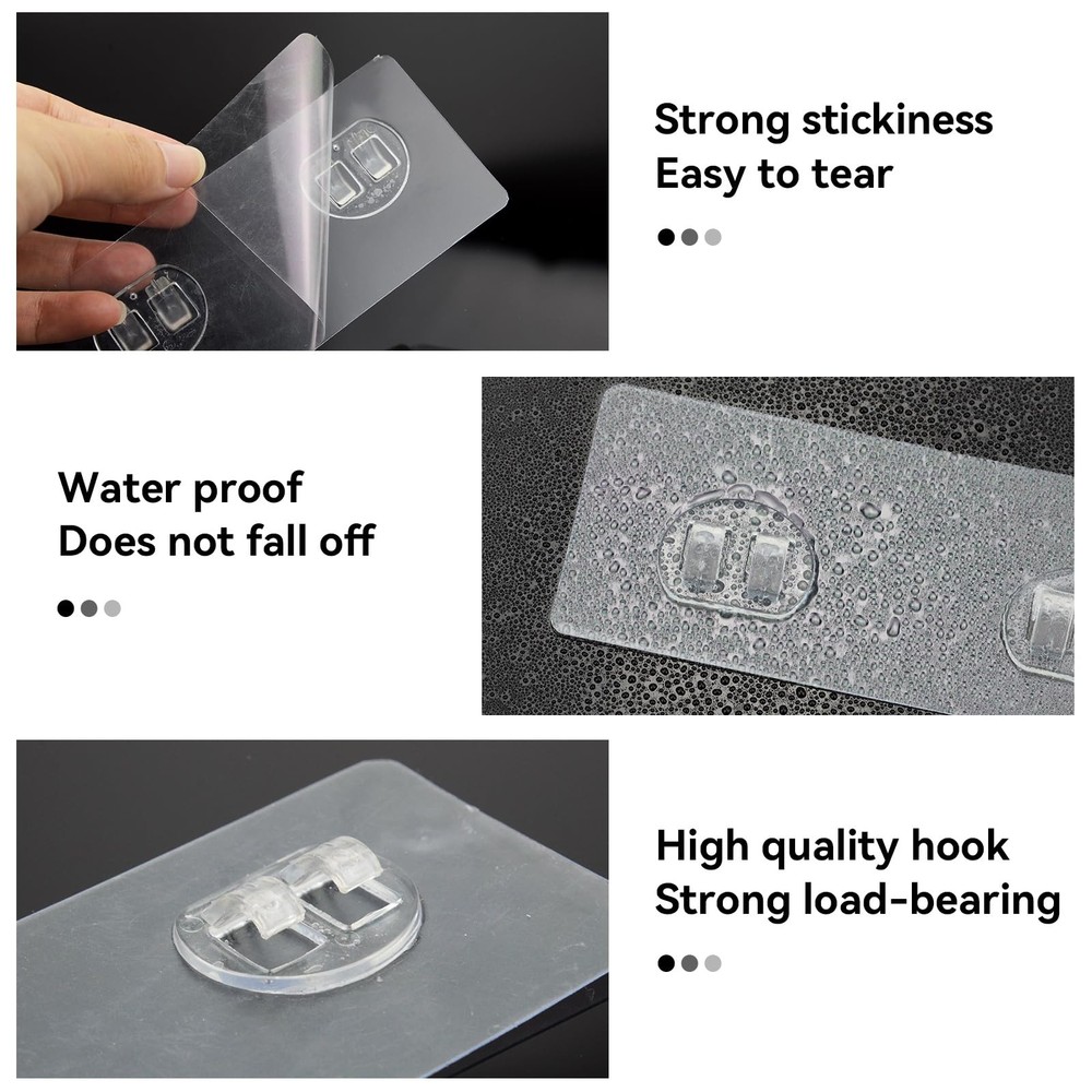 GETRIC 15 Pack Shower Caddy Adhesive Replacement, Transparent