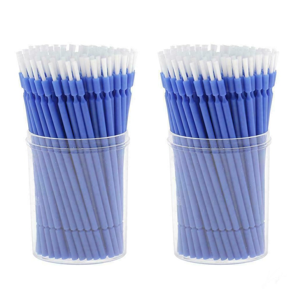 100x Dental Disposable Blue Micro Applicators Long Tipped Bendable Micro Brushes