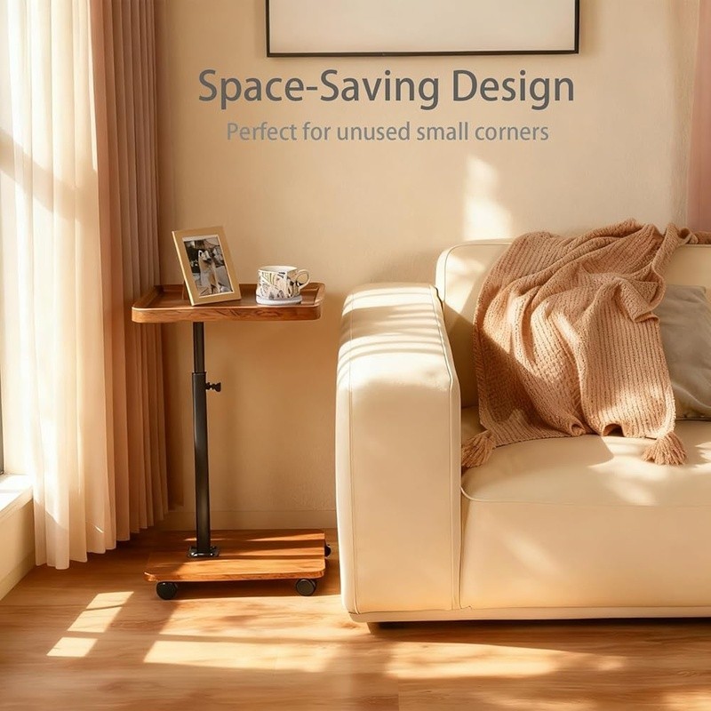 Adjustable C Shape End Table 360° Rotation Multi-Functional Sofa Side Table New