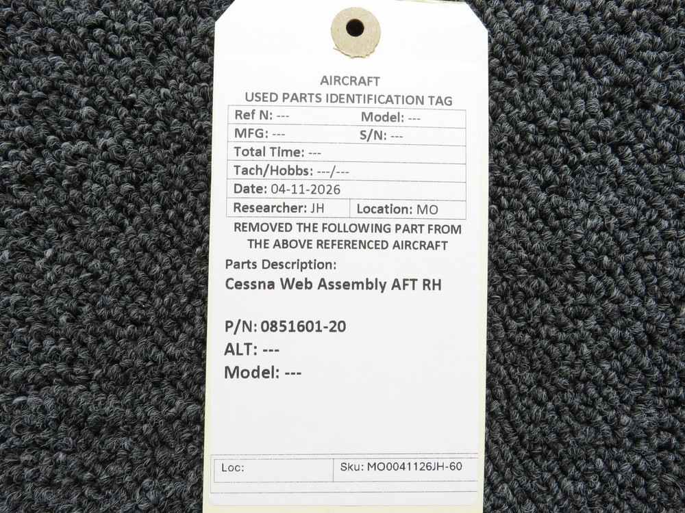 0851601-20 Cessna Web Assembly AFT RH