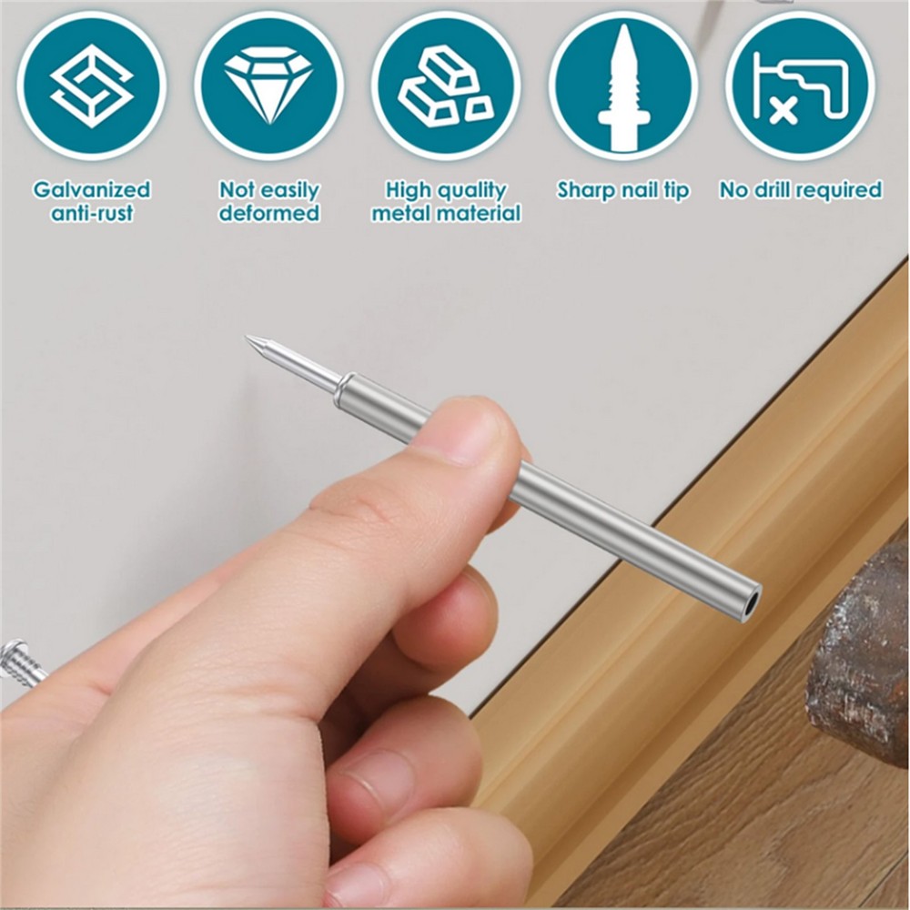 100Pcs Double-Head Skirting Thread Seamless Installation Galvanized Metal Nail