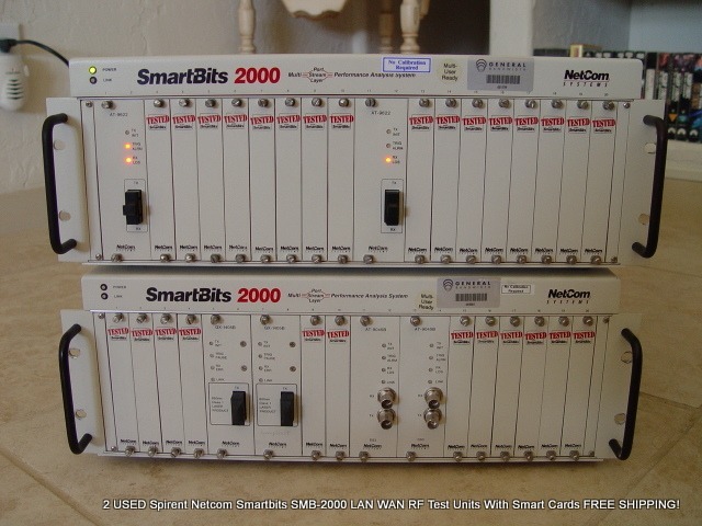 2 Spirent Netcom Smartbits SMB-2000 LAN WAN RF Test Units Smart Cards FREE SHIPP