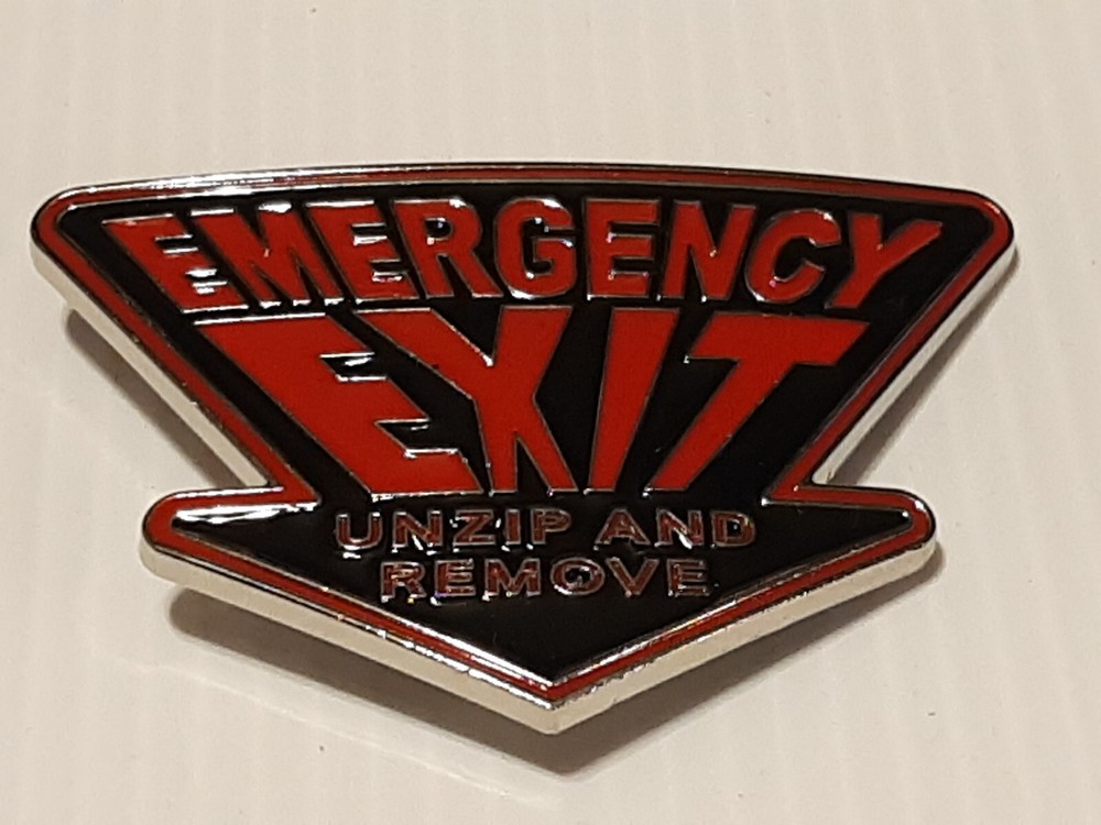EMERGENCY EXIT UNZIP AND REMOVE Metal Belt Buckle