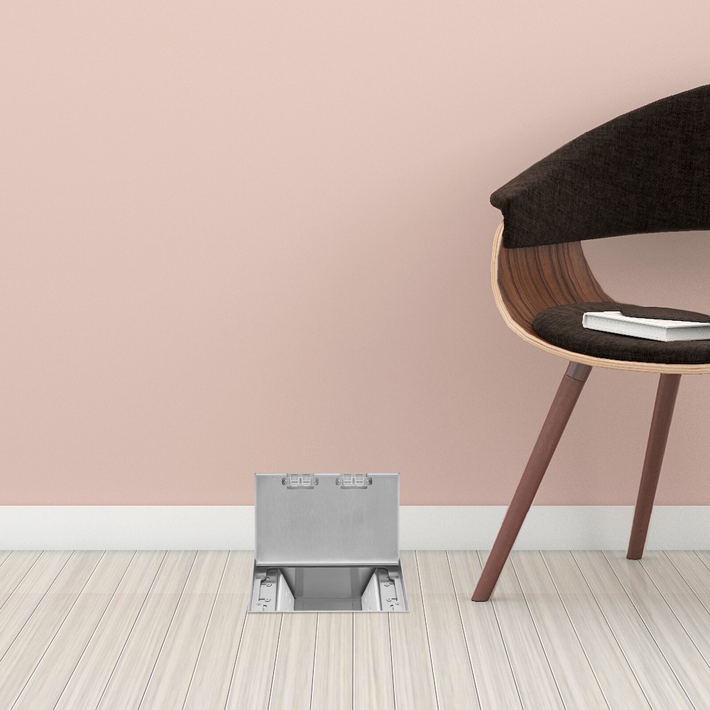 Modern Silver Hidden Floor Socket Box, Indoor Floor Recessed Electrical Outlet