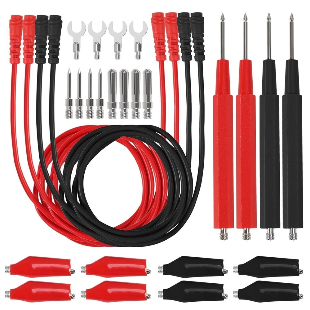 Premium 16in1 Multimeter Test Leads Kit Replaceable Silicone Jumper Wires with E