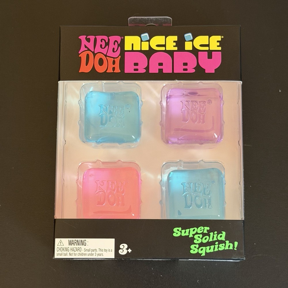 NeeDoh Nice Ice Baby Sensory Squish Cube Super Solid Stress Toy