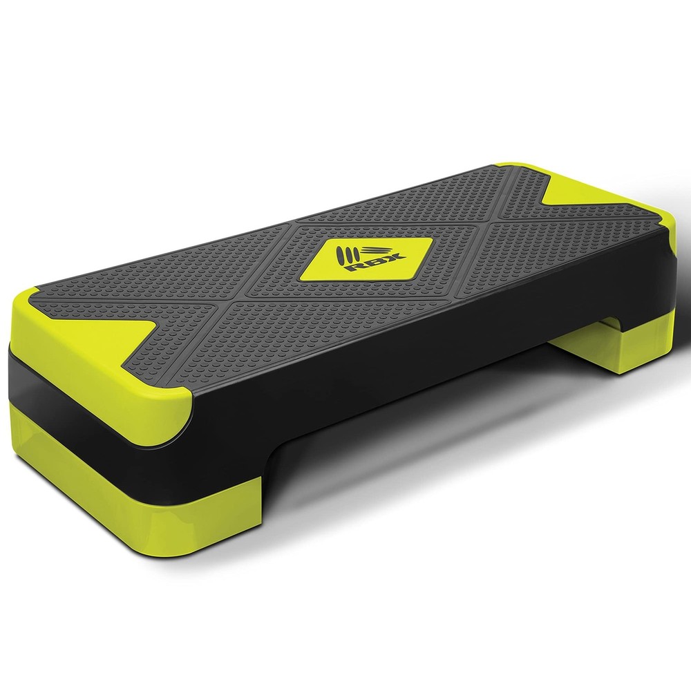 RBX Aerobic Step Platform with Non-Slip Textured Surface -2-Level Adjustable ...