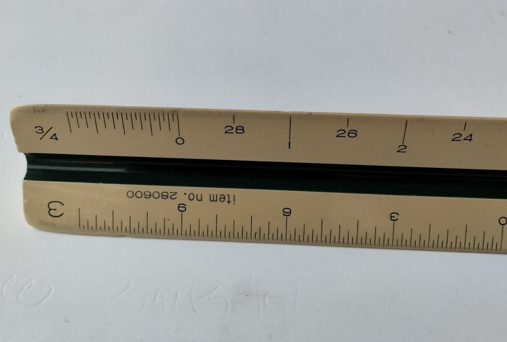 Vtg Charrette 600 Triangle Drafting Ruler Architect Engineering Scale 280600