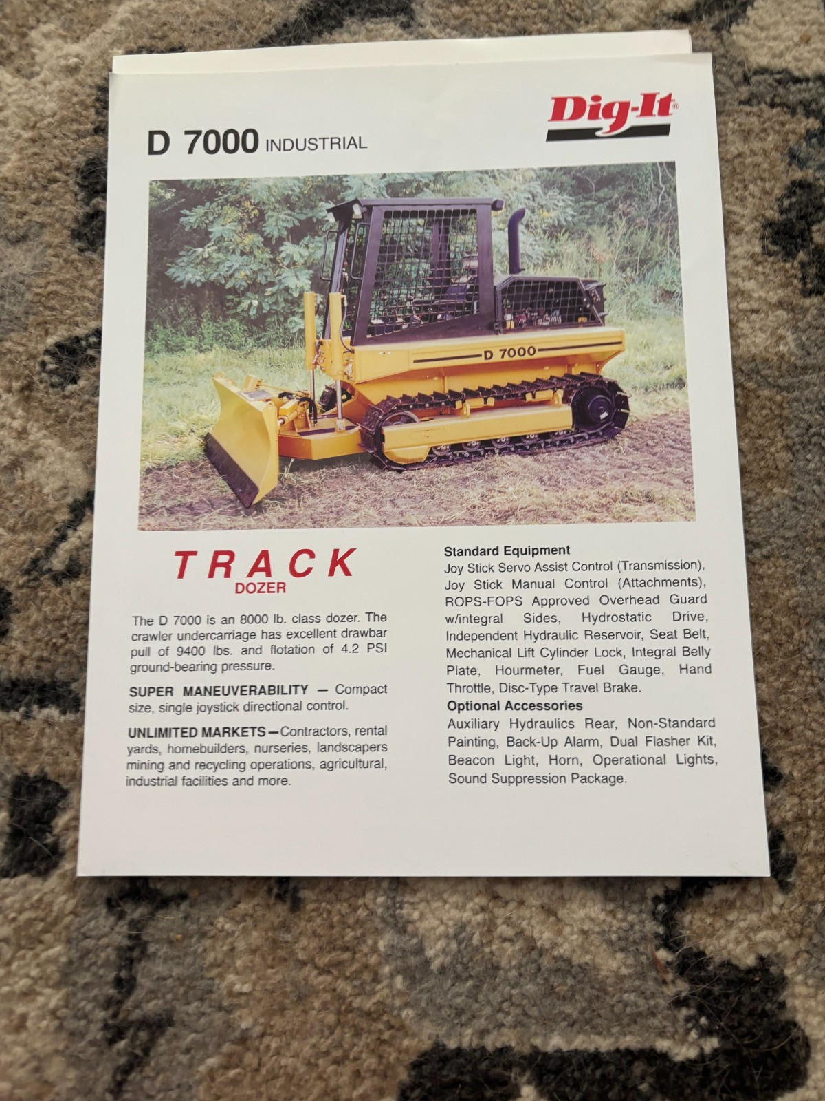 Dig-It D7000 Track Dozer Brochure FCCA25