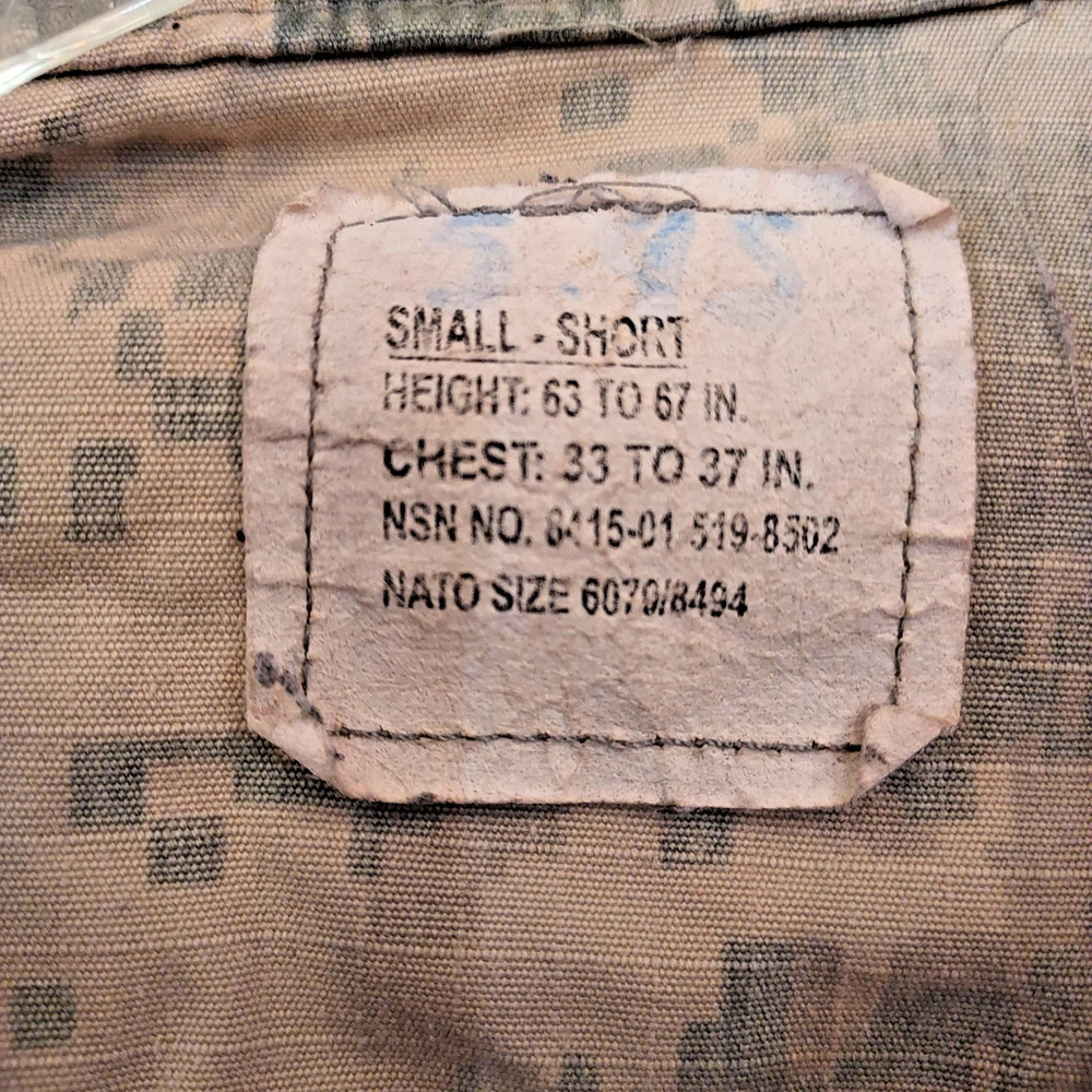US Army ACU Jacket Small Short Digital Camo Combat Coat Uniform Zip Front
