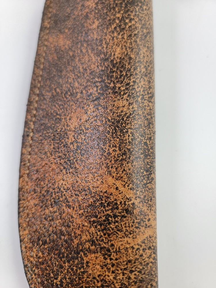 Buck Knives 119 Sheath Right Pull with Authentic Camp Fire BROWN Fine LEATHER