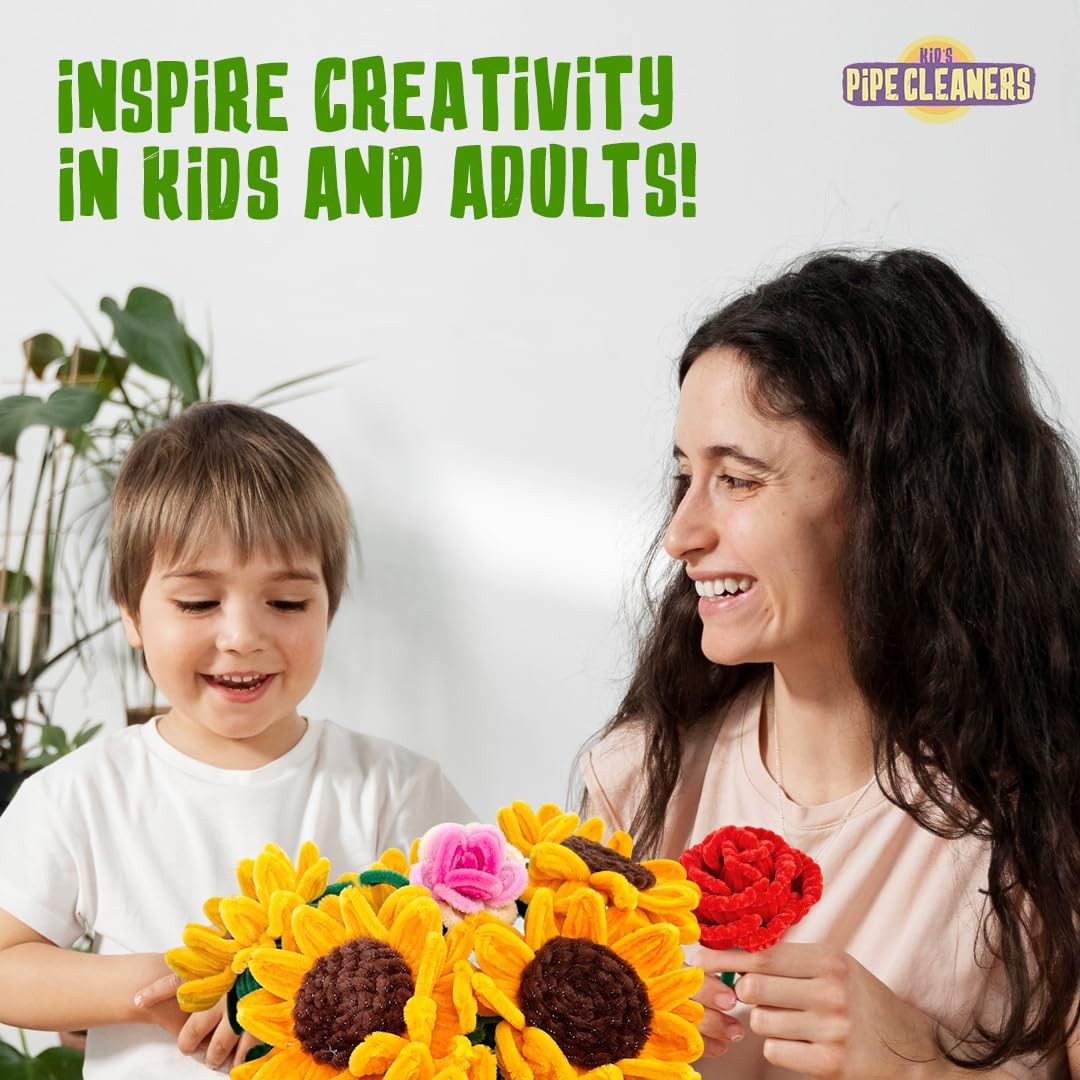 200 Pipe Cleaners Craft Multicolored Craft Pipe Cleaners Bulk, Chenille