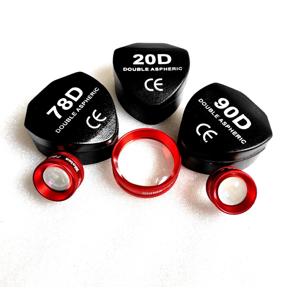 Combo Set 20D 78D & 90D Double Aspheric Ophthalmic Lens For Retinal Examination