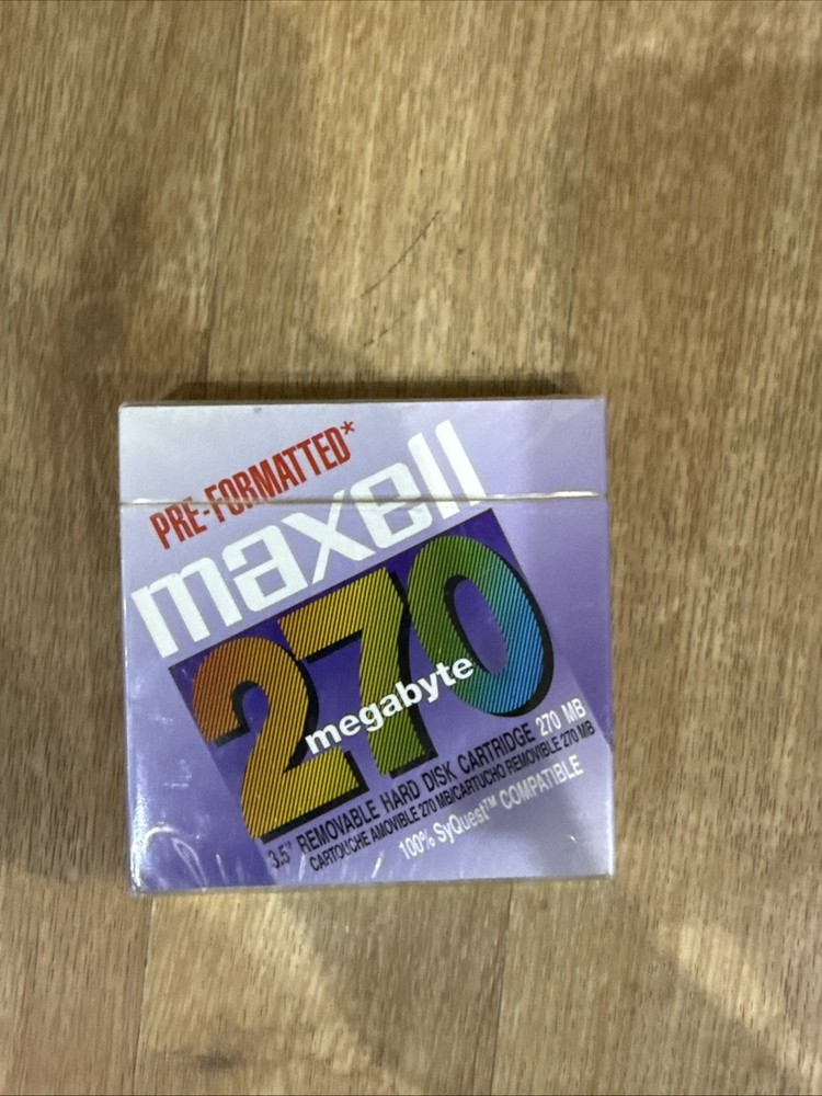 Maxwell 270 Megabyte 3.5” Removable hard disk Cartridge Pre-Formatted