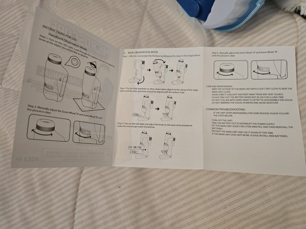 Childs Portable Microscope Kit New
