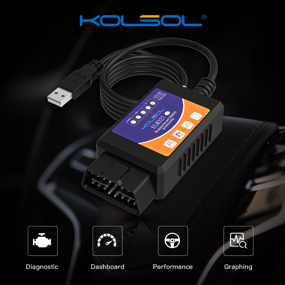 For Ford FORScan OBD2 Code Reader ELM327 V1.5 USB Modified Scanner HS/MS CAN US