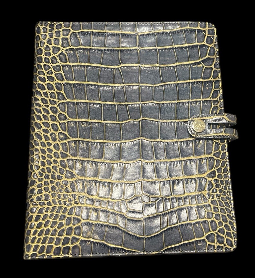 🐊 Abas Alligator Embossed Leather 10x8” Tablet Case  Holder Cover Organizer