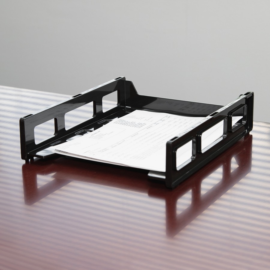 Business Source Front-load Letter Tray - Plastic - Black (BSN62884)