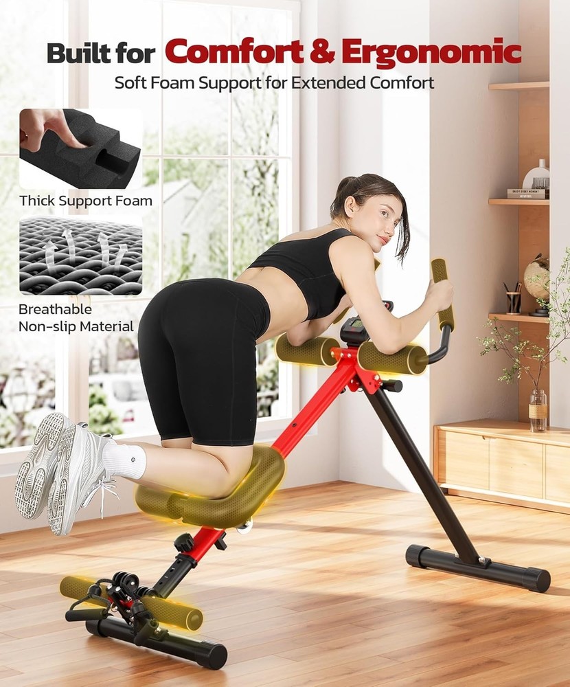 2-in-1 Ab & Rowing Machine - Foldable, 7-Length Adjustable, for Home Gym