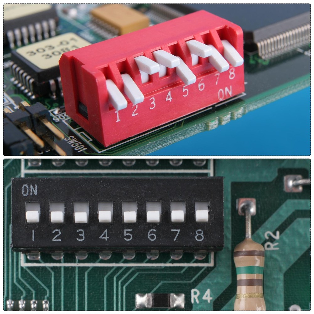 10Pcs DIP Switch 2 Row 16 Terminals 8 Position Sliding Switch 2.54mm Pitch