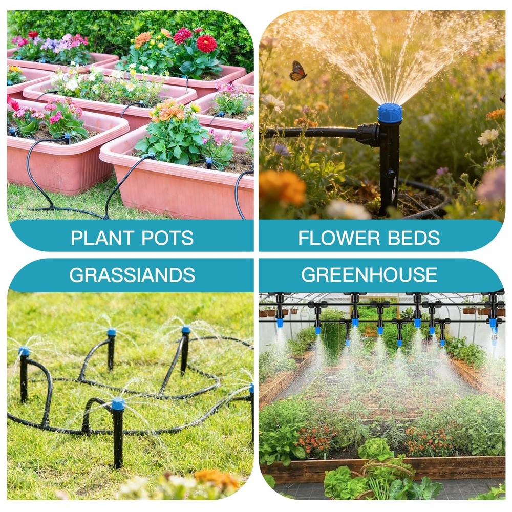 Garden Drip Irrigation System - 230FT Quick-Connect Automatic Watering Mistin...