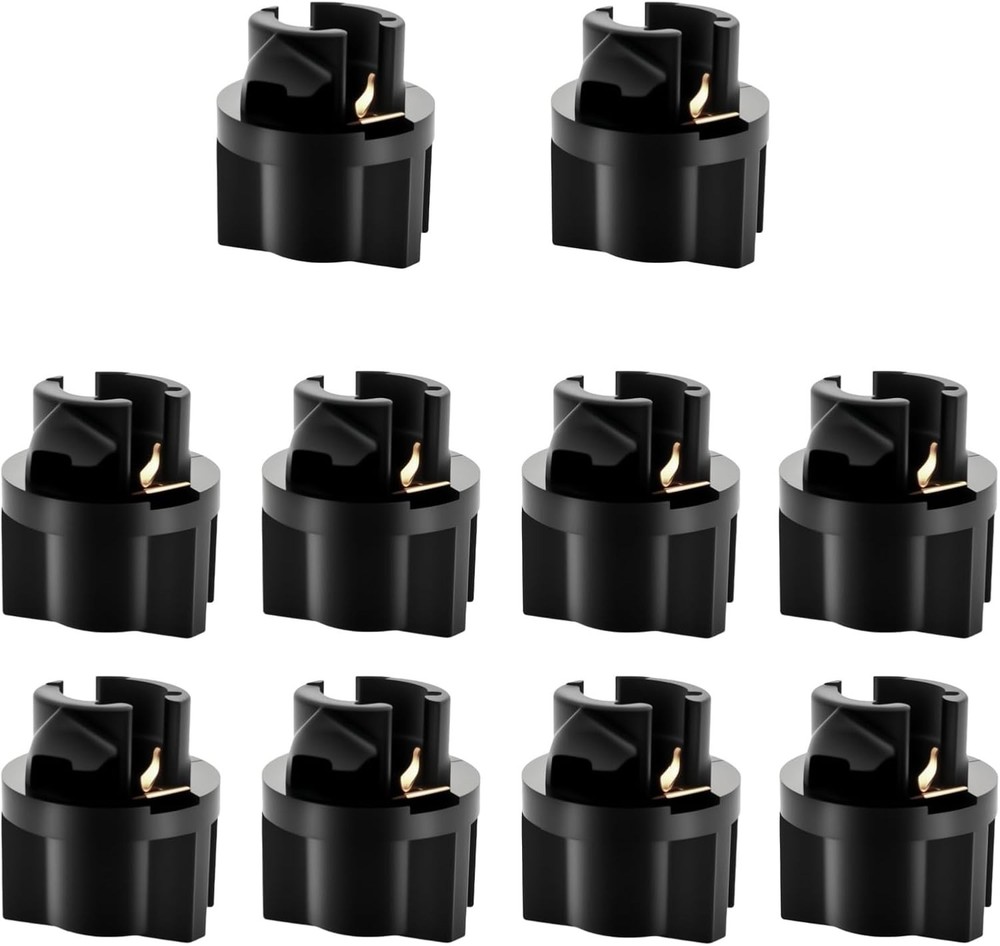 Universal 10pcs T5 Twist Lock Bulb Sockets for Dashboard and Interior Lighting