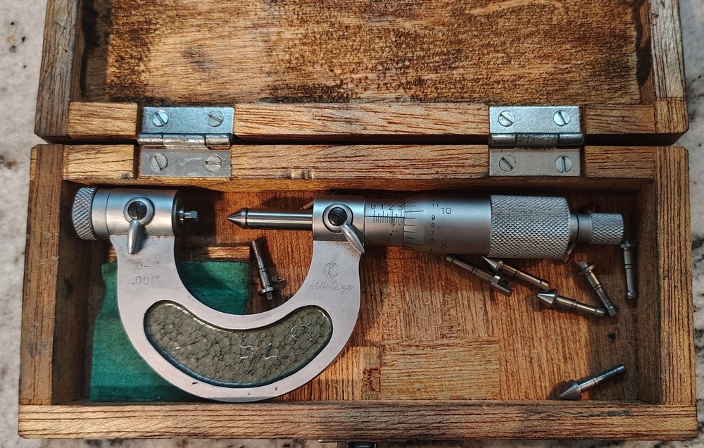 🗽MITITUYO NO126-137A SCREW THREAD MICROMETER MACHINIST/TOOLMAKER