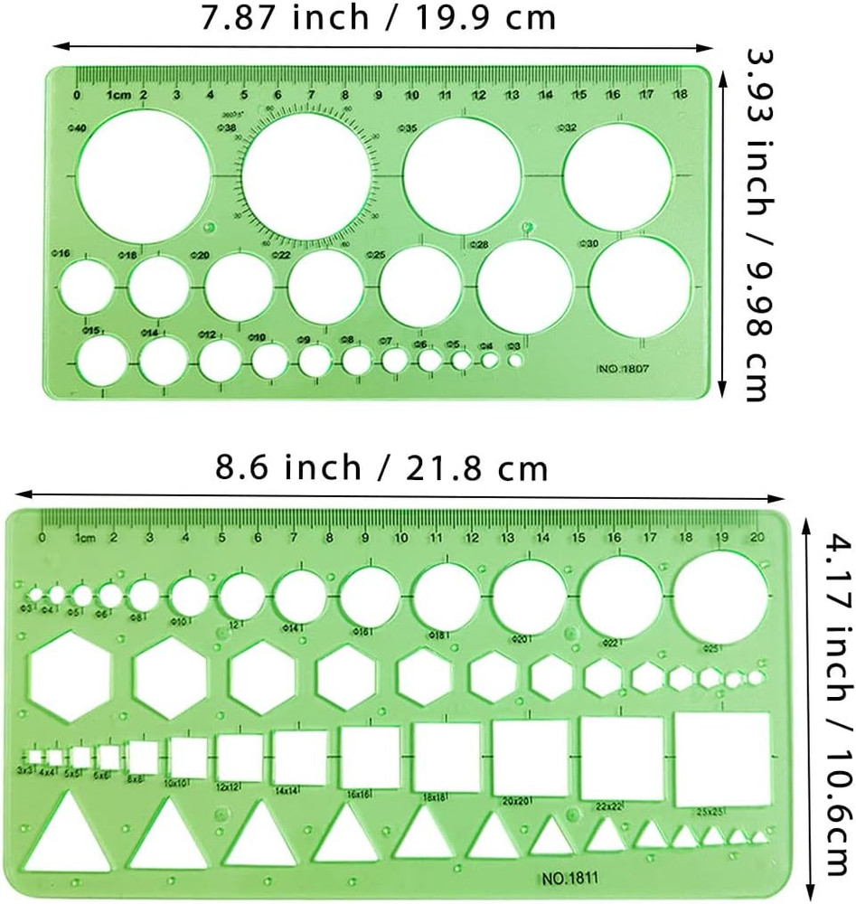 Circle Templates Geometric Drawings Drafting Stencils Measuring Tools Artist Des